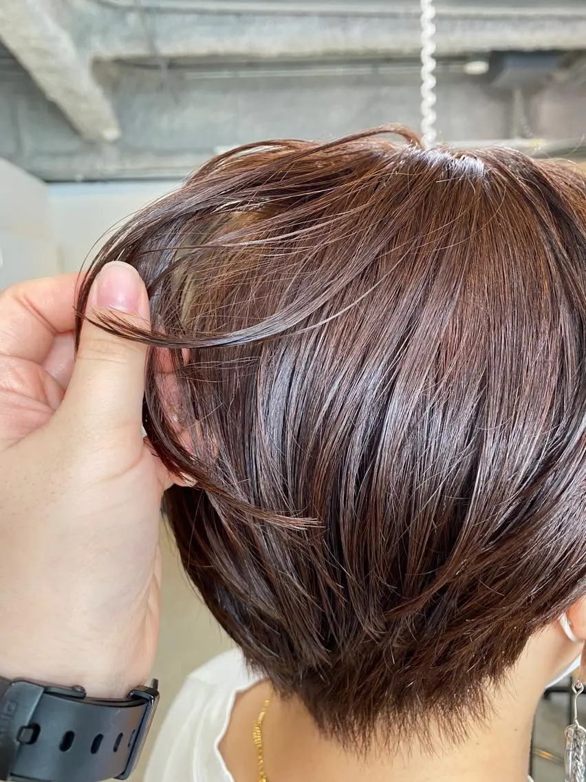 ショート 暖色系特化さくら /福岡天神/レイヤーのヘアスタイル