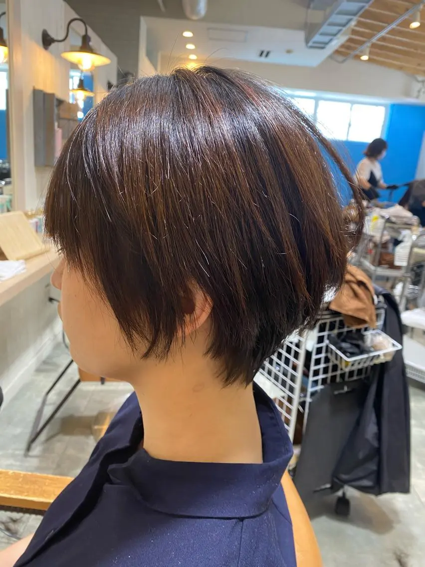 ショート ショートヘア 縮毛矯正 米林 遼のヘアスタイル