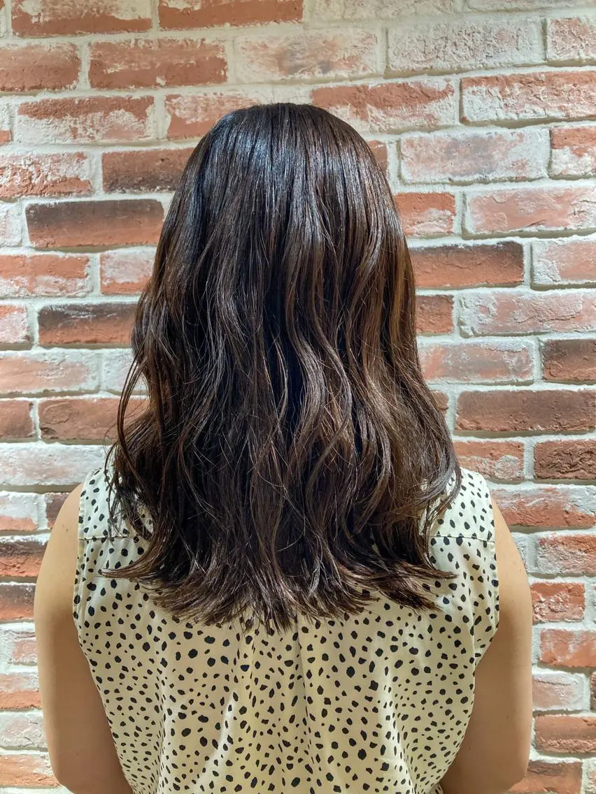 セミロング カラー ブラウンカラー チョコレートブラウン 🫧透明感イルミナ カラー🫧三浦菜々子のヘアスタイル