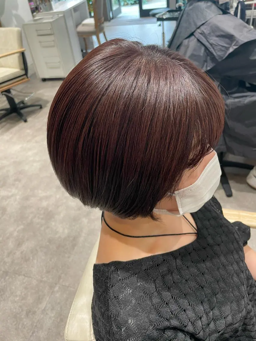 ショート ラベンダーブラウン ヘアカラー ハイトーン🦄ネイル 💞のぶちのネイルデザイン
