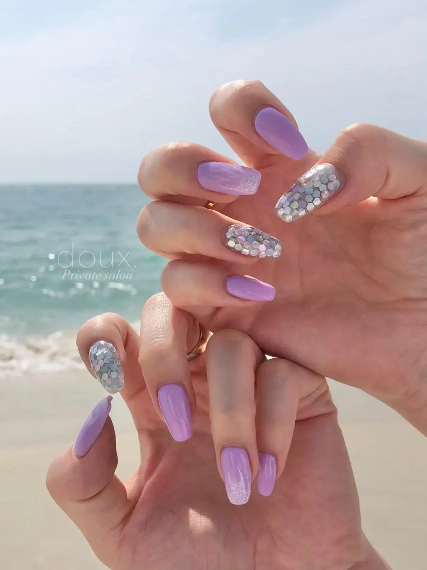 ネイル 韓国ネイル マグネットネイル ニュアンスネイル ワンホンネイル doux. nailのネイルデザイン