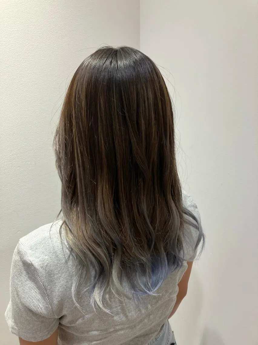 ロング カラー バレイヤージュ レイヤーカット 小顔似合わせカット/ レイヤー/maiのヘアスタイル