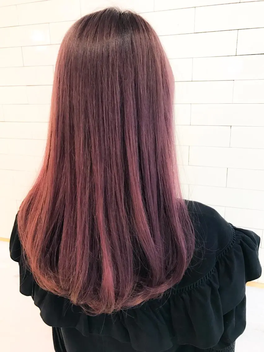 セミロング カラー ピンクカラー ピンクパープル パープルカラー 🧡ショートの達人 🧡SHOのヘアスタイル