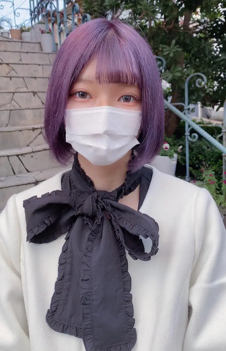 ミディアム カラー ヘアアレンジ ヘアカラー トリートメント ヘアセット 韓国レイヤーカット/ 儚げカラーチナツのヘアスタイル