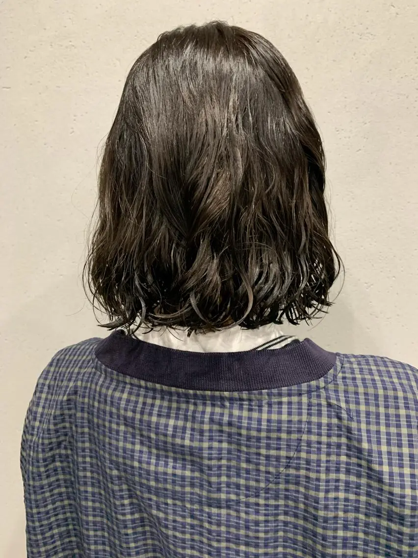 ミディアム パーマ ボブパーマコテ巻き風 パーマNo1深江秀平のヘアスタイル