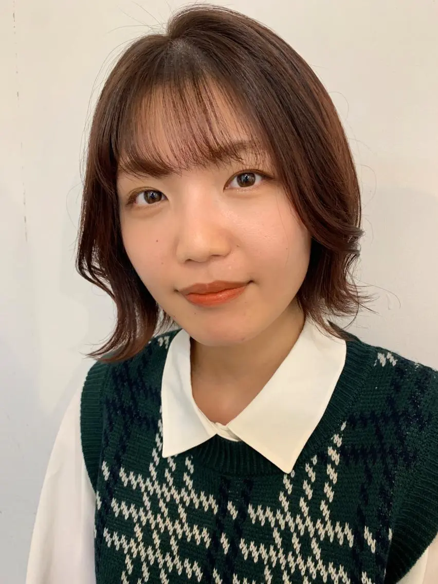 ミディアム カラー ブラウンカラー ピンクカラー ピンクブラウン ボブ 外ハネヘア Sachiko ❤︎Pressのヘアスタイル