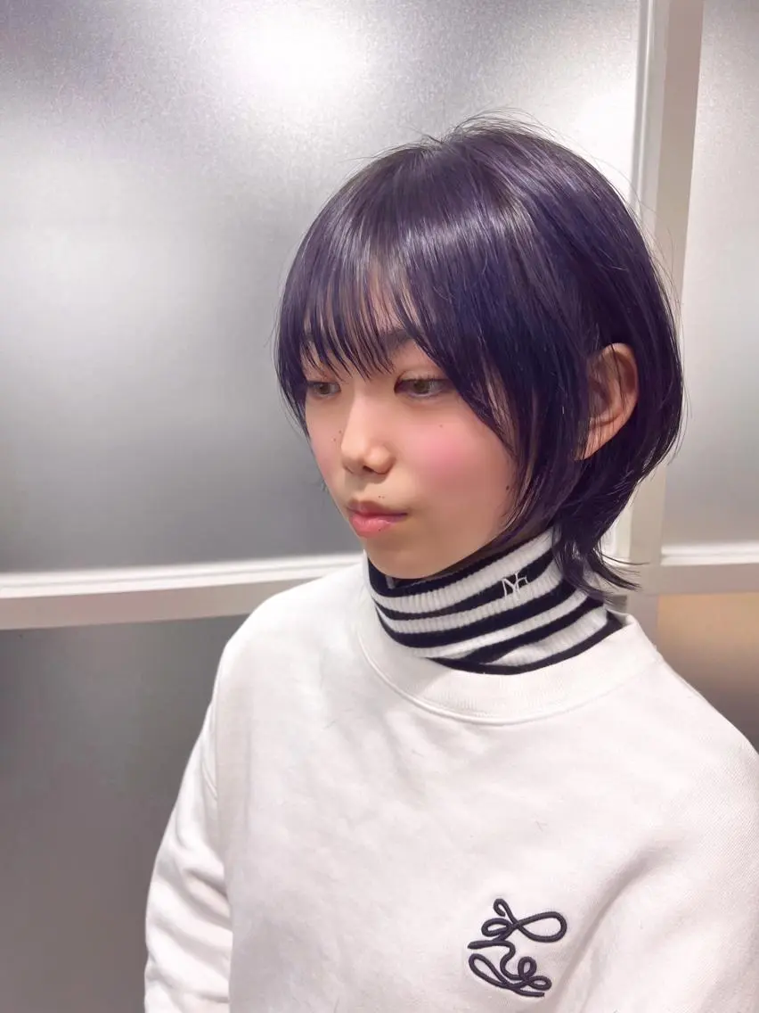 ミディアム 髪質改善 韓国風ヘア ヘアカラー トリートメント newi ナカノのヘアスタイル