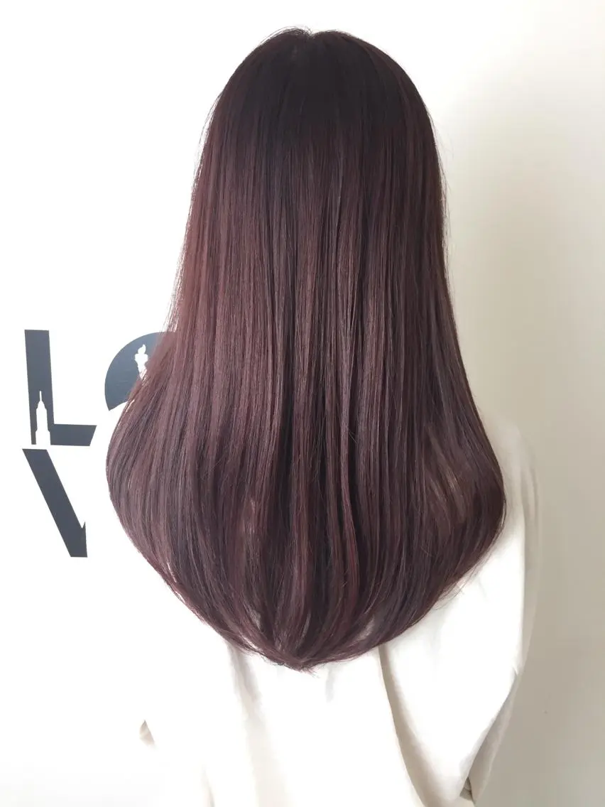 カラー ピンクカラー バイオレットカラー ヘアカラー ✂️小顔カット✂️ 山本有紀のヘアスタイル