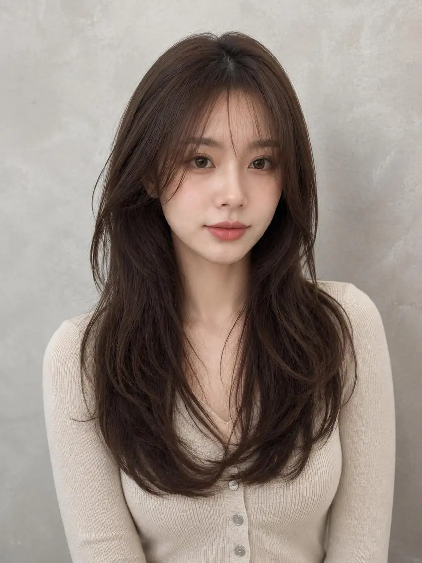 ロング カラー ダークグレー ダークグレージュ グレージュ くびれヘア 髪質改善 髪質改善✨LUXBE GALLERYのヘアスタイル