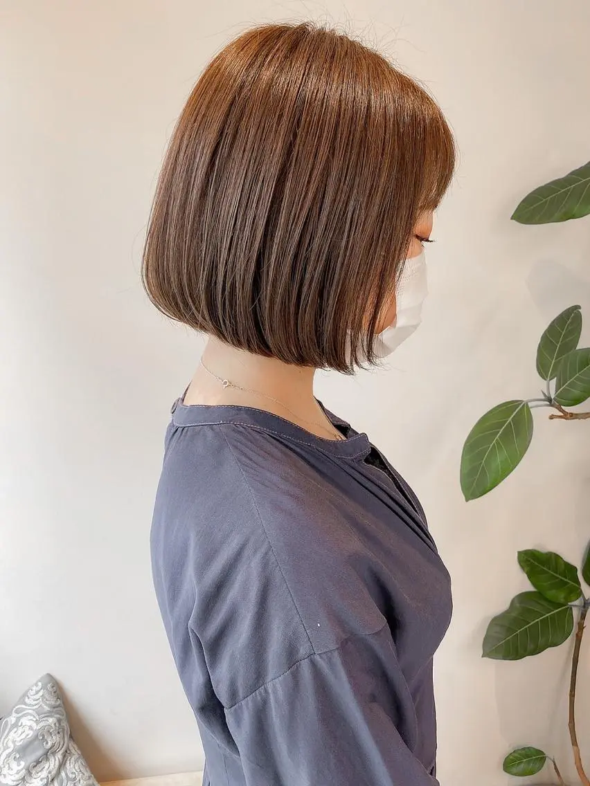 ショート ボブ カット 縮毛矯正 トリートメント 🫧小顔顔周りカット レイヤー/縮毛/白倉のヘアスタイル
