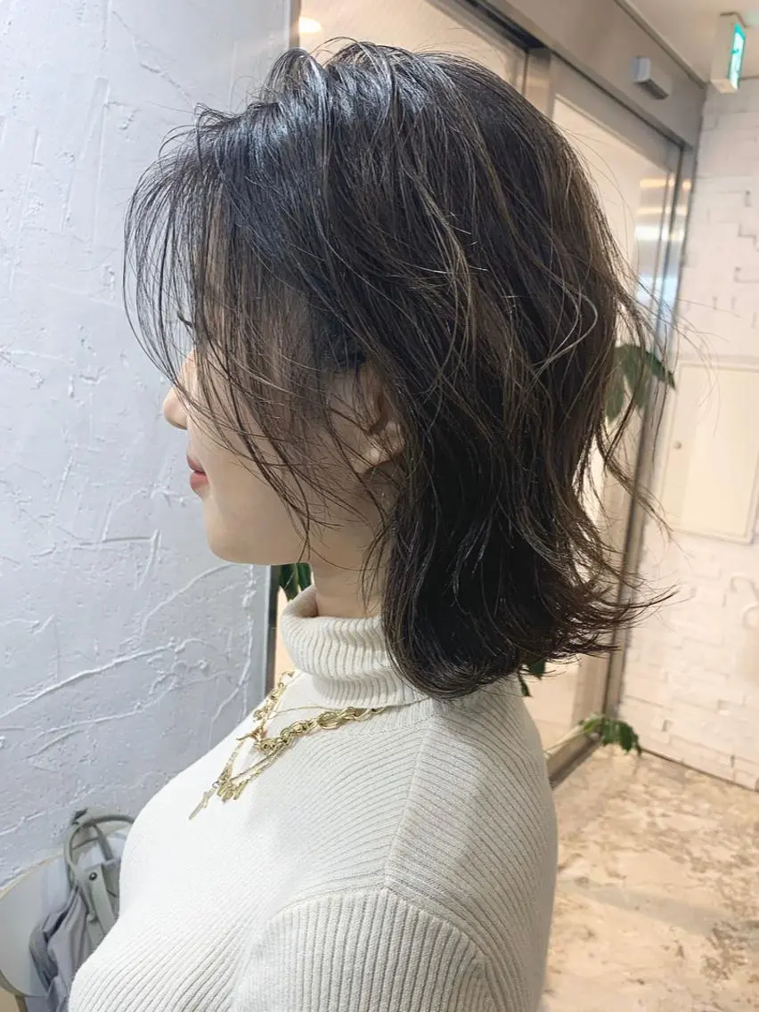 ミディアム カラー ハイライトカラー ハイライト 渋谷ブリーチカラー 韓国ヘアyuikoのヘアスタイル