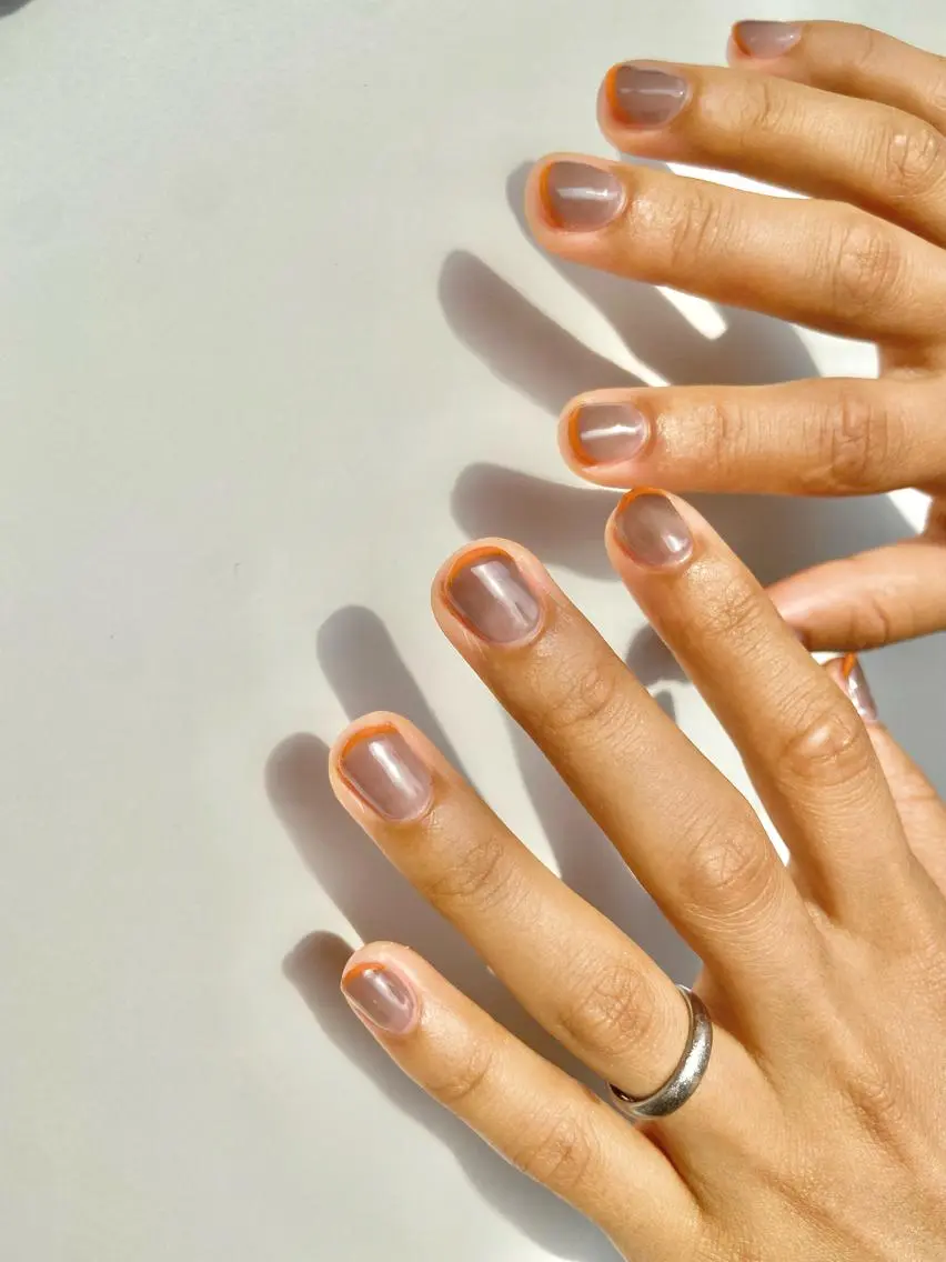 ネイル フレンチネイル オレンジ salon de oct.のネイルデザイン