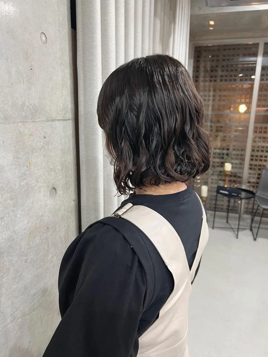 ショート パーマ カット パーマ トリートメント ボブパーマコテ巻き風 パーマNo1深江秀平のヘアスタイル
