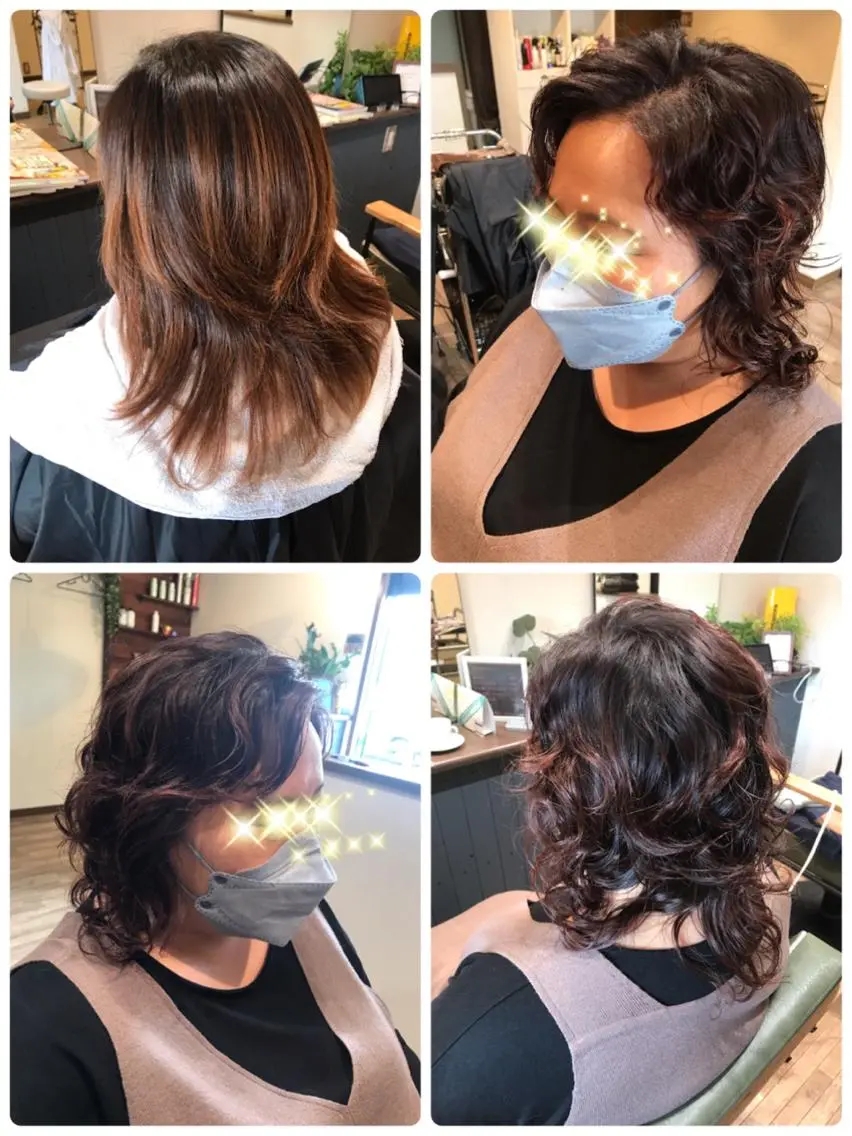 ミディアム カラー パーマ Ray hair 春日部のヘアスタイル