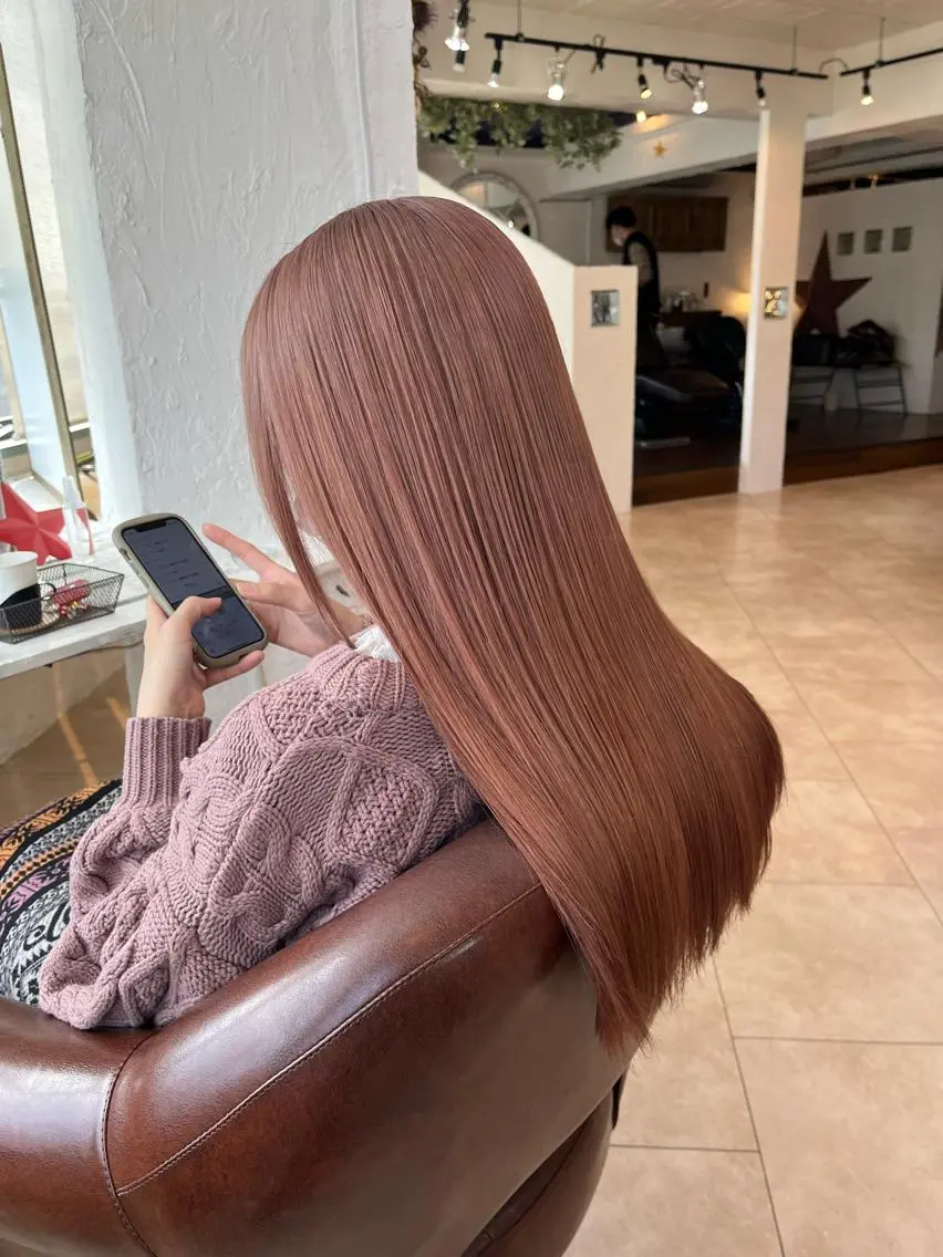 ロング カラー ベージュカラー ピンクカラー ピンクベージュ 💛ハイトーン💛 りむのヘアスタイル