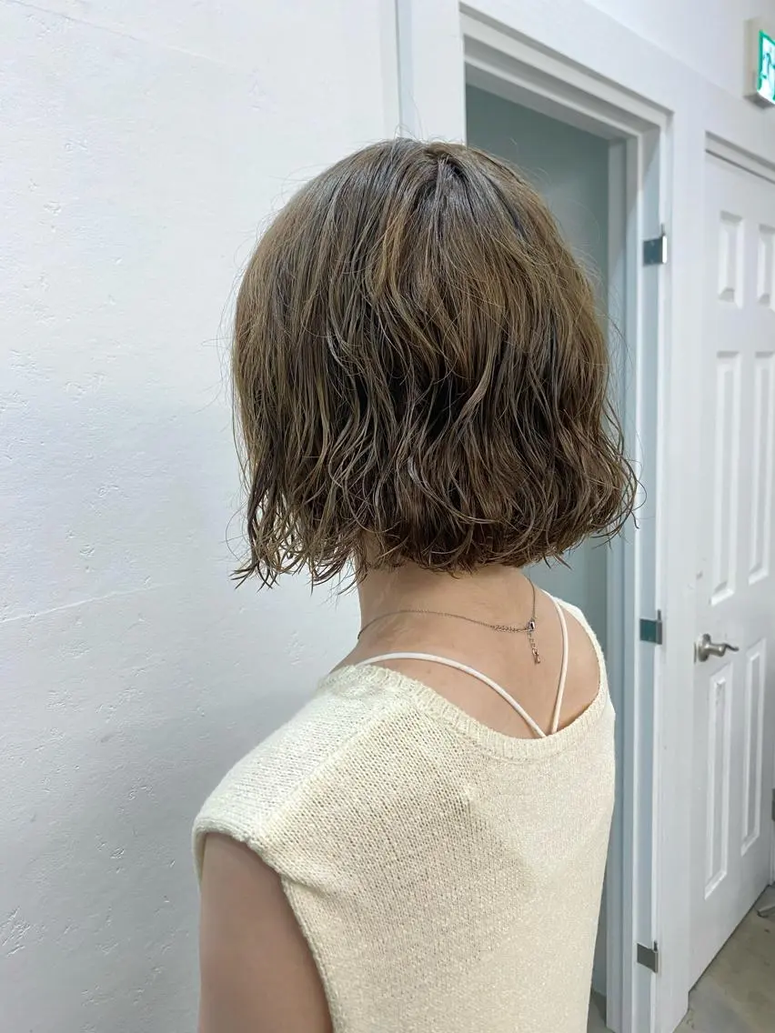 ミディアム パーマ ミディアムパーマ 💛似合わせカット カラー💛 amiのヘアスタイル