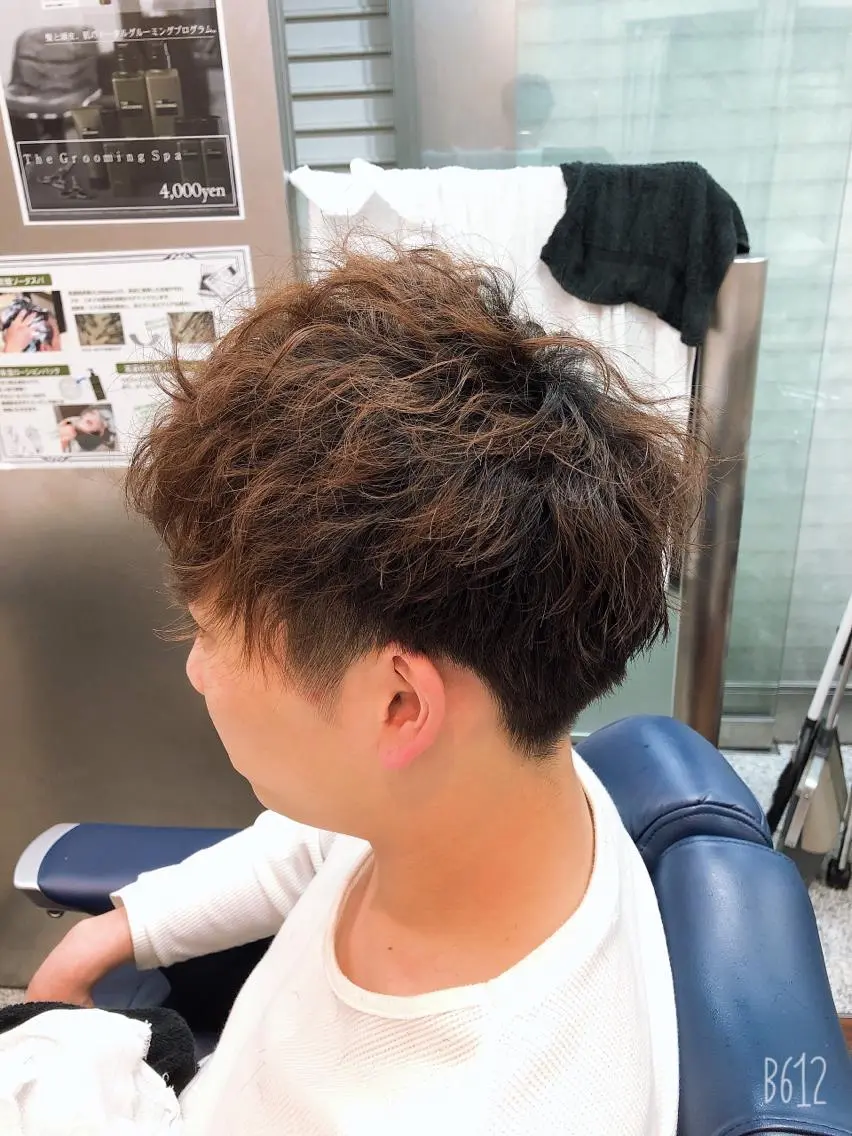 ショート メンズ カット パーマ ヘアセット 中西 将斗のヘアスタイル