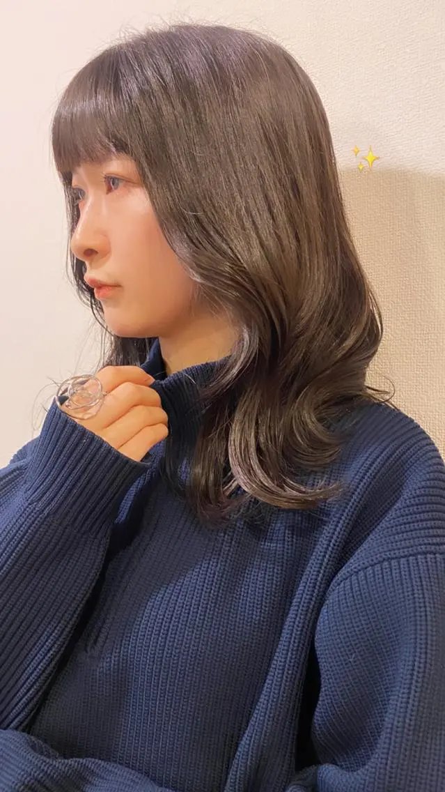 ミディアム カラー ベージュカラー ダメージレスサロン✨ kayo🌱のヘアスタイル
