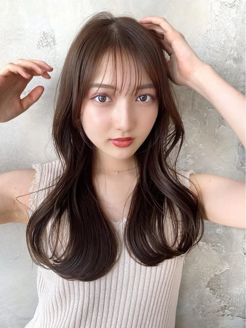 セミロング カラー ベージュカラー ブラウンカラー ブラウンベージュ くびれヘア 顔周りカット 顔周り/くびれヘア 韓国ヘア💕風間るなのヘアスタイル