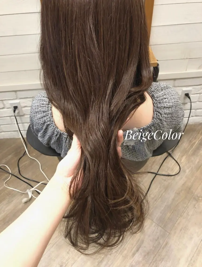 ロング カット ヘアカラー トリートメント ヘッドスパ ヘアセット ✨透明感ケアカラー✨ 長野ゆきなのヘアスタイル