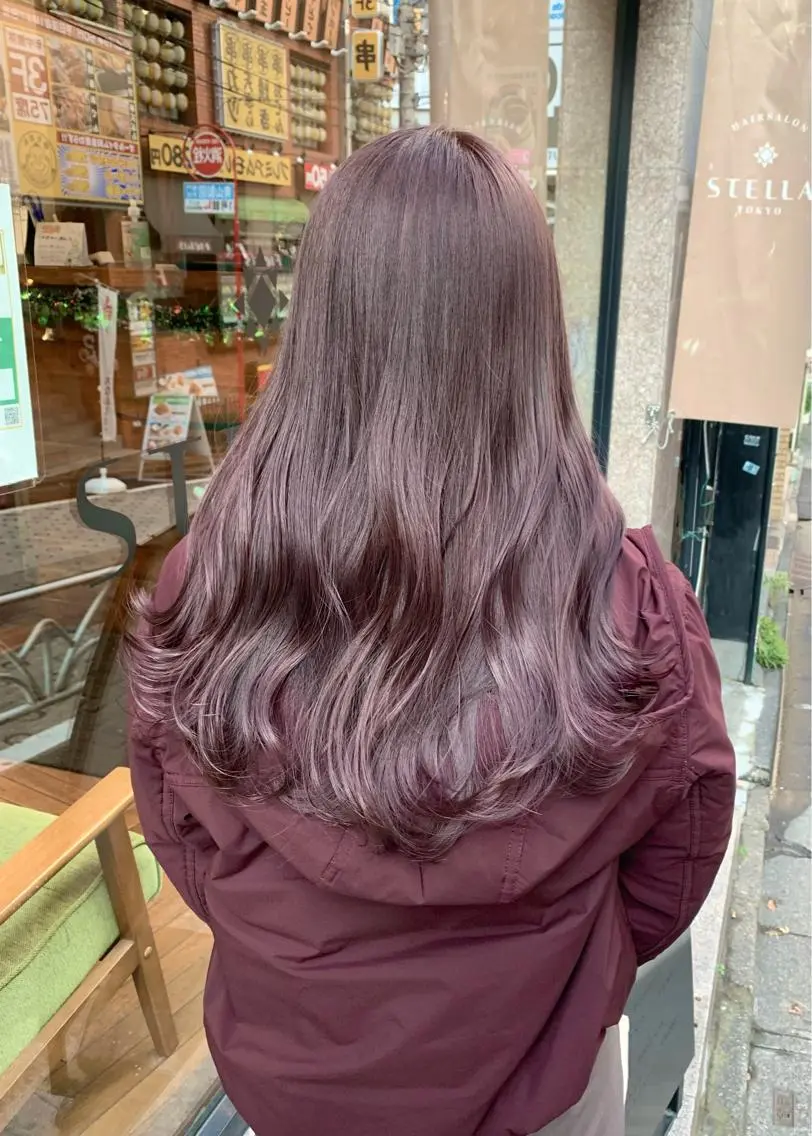 セミロング カラー ベージュカラー ラベンダーカラー ラベンダーベージュ 矢野 晃平のヘアスタイル