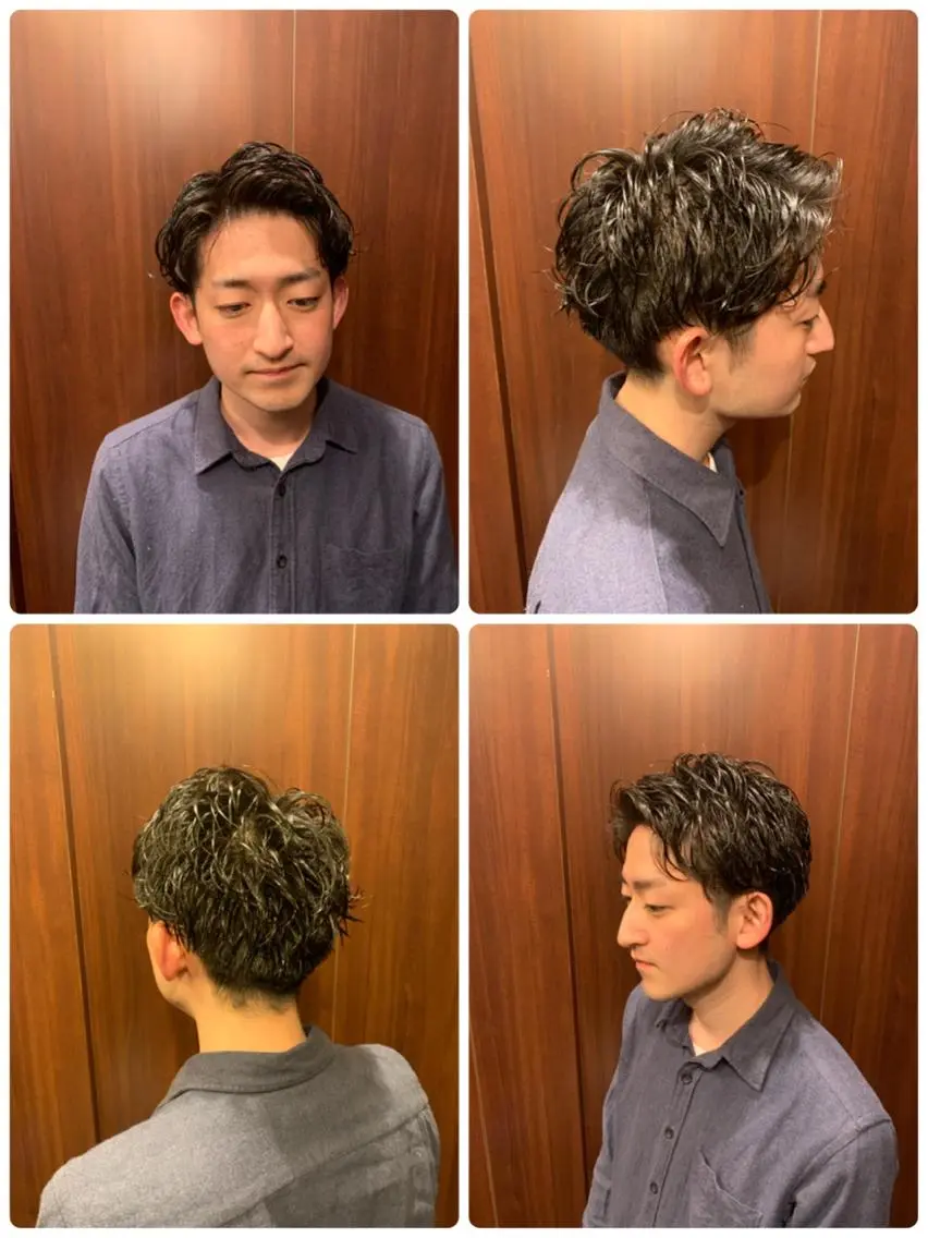 ミディアム メンズ ミディアムパーマ メンズパーマ カット パーマ 高橋 大輔のヘアスタイル