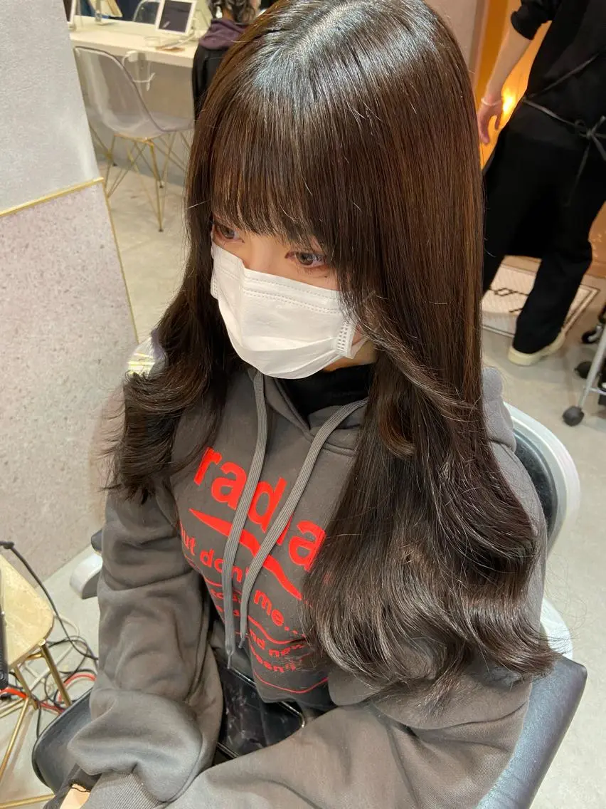ロング シールエクステ くびれヘア エクステ 韓国風ヘア ロング 新宿/韓国ヘア 中明度カラー/かやのヘアスタイル