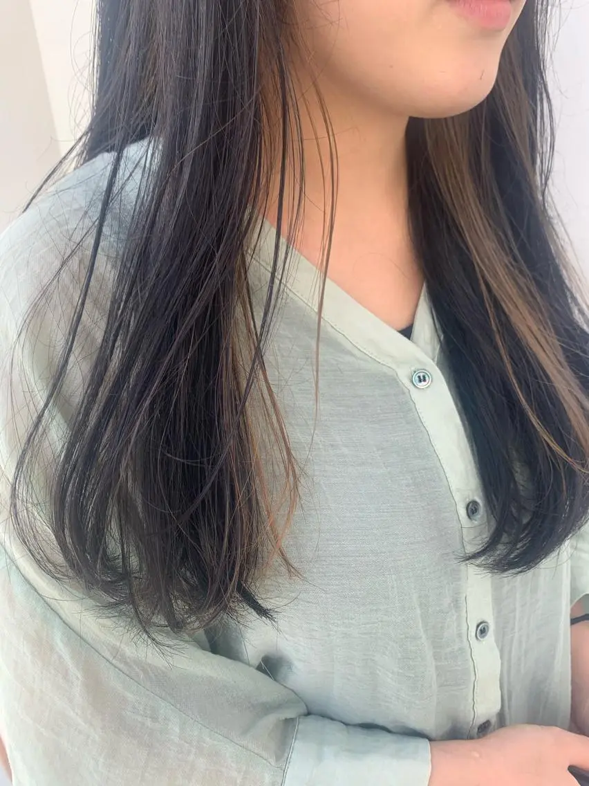 セミロング カラー ベージュカラー イヤリングカラー ヘアカラー 中目黒🌼 🌼ハナのヘアスタイル