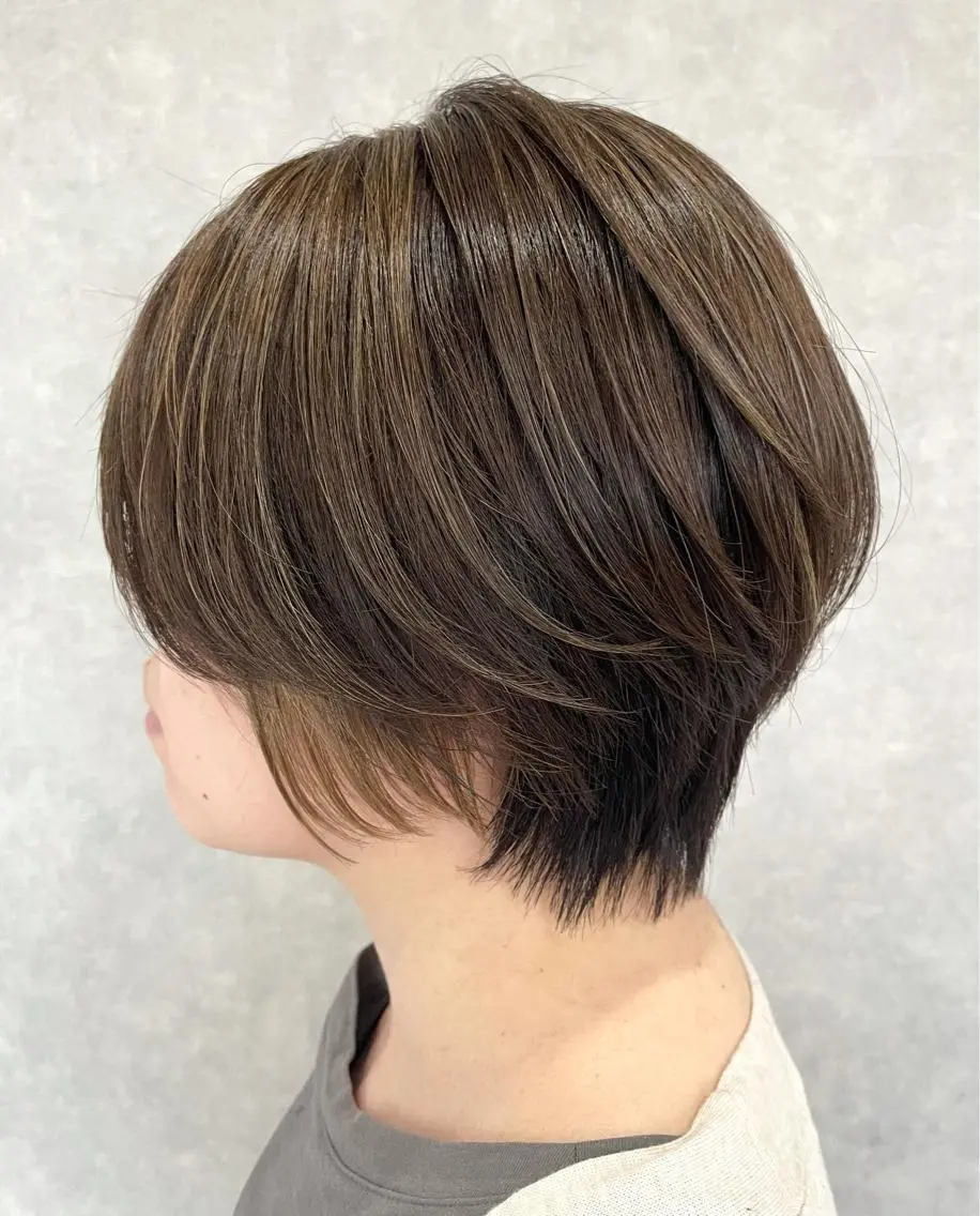 ショート ショートボブ ボブ ショートヘア カット ヘアカラー トリートメント 一ノ瀬 暁のヘアスタイル