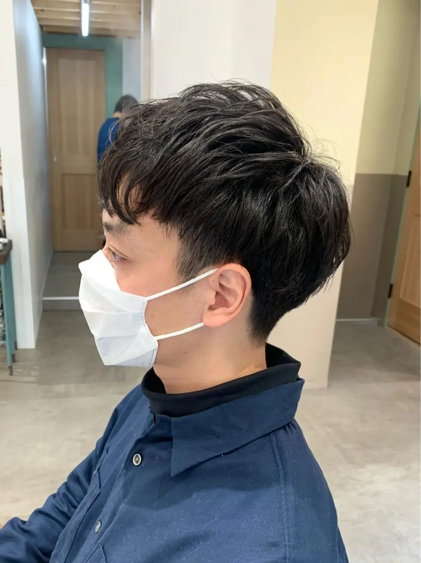 ショート カラー パーマ メンズ ビジネス メンズパーマ カット パーマ 明治神宮前 NANAMIのヘアスタイル