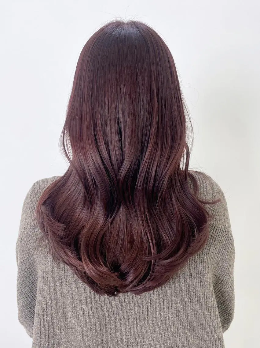 カラー セミロング くびれヘア 顔まわりレイヤー 顔周りカット 韓国風ヘア レイヤーカット カット ヘアカラー トリートメント ITbyALBUM 八王子店のヘアスタイル