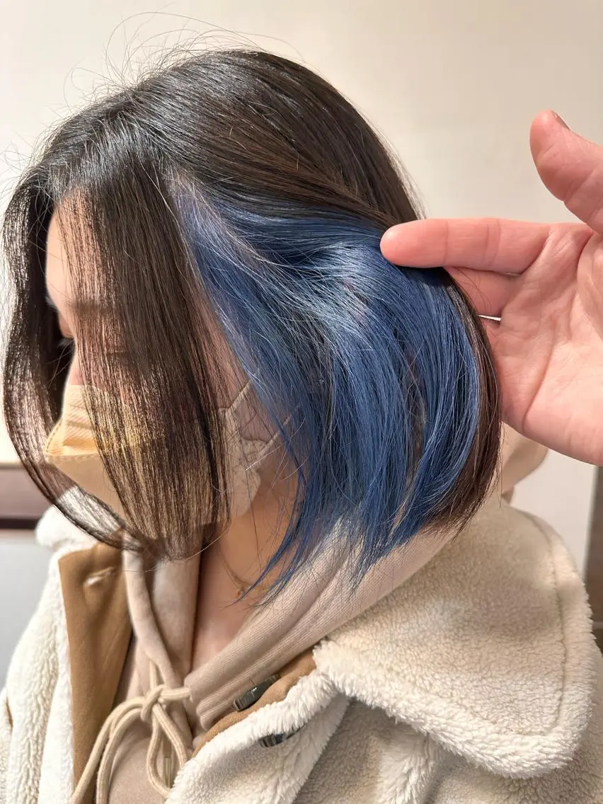 ミディアム カラー ブリーチ イヤリングカラー 大島 龍興のヘアスタイル