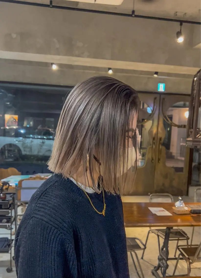 セミロング カラー カット ヘアカラー トリートメント 海外デザイン🇺🇸 石渡諒太のヘアスタイル