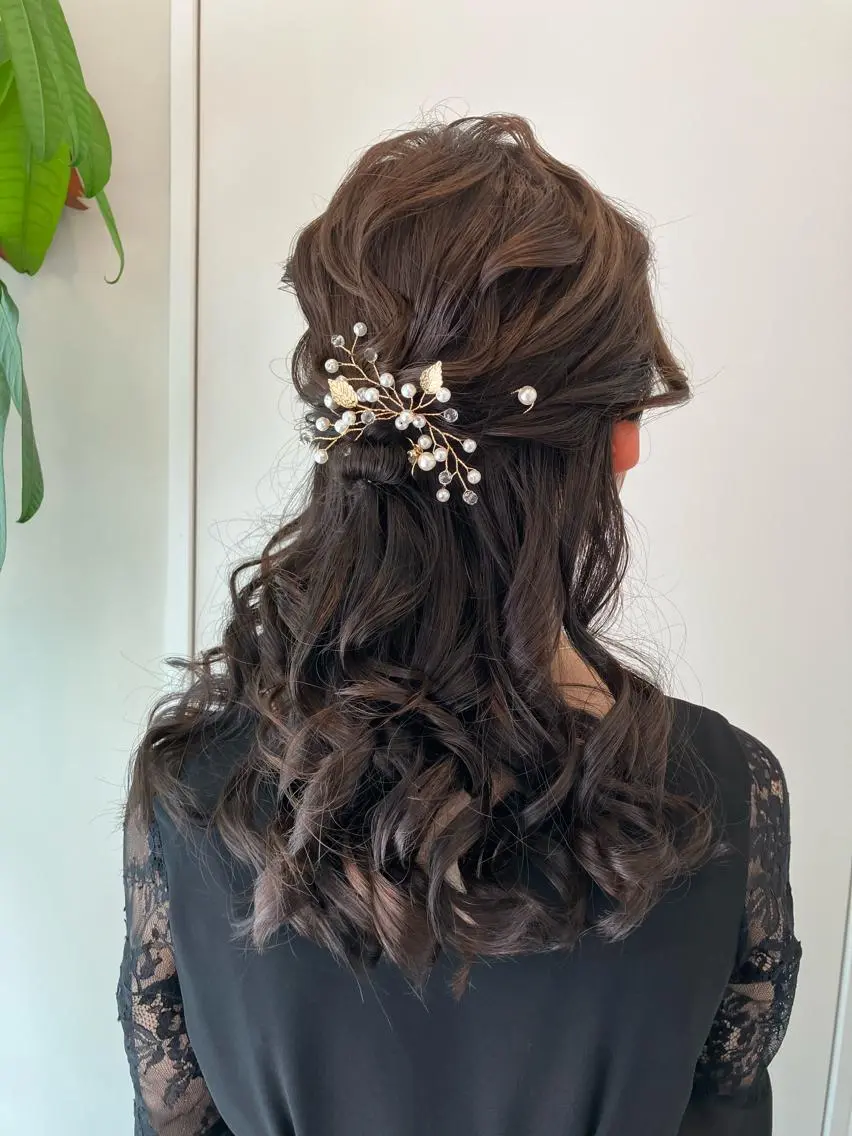 ヘアアレンジ ハーフアップ Hair&Make Nahoのマツエク・マツパデザイン
