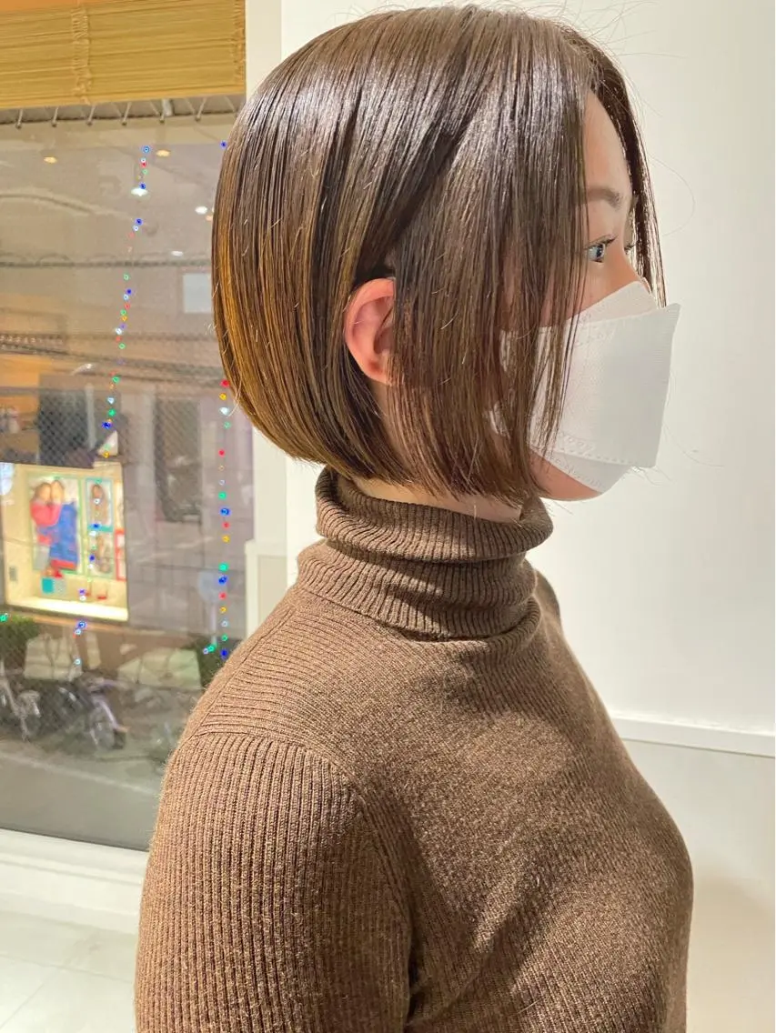 ショート カラー ボブ カット ヘアカラー トリートメント 齋藤 咲のヘアスタイル