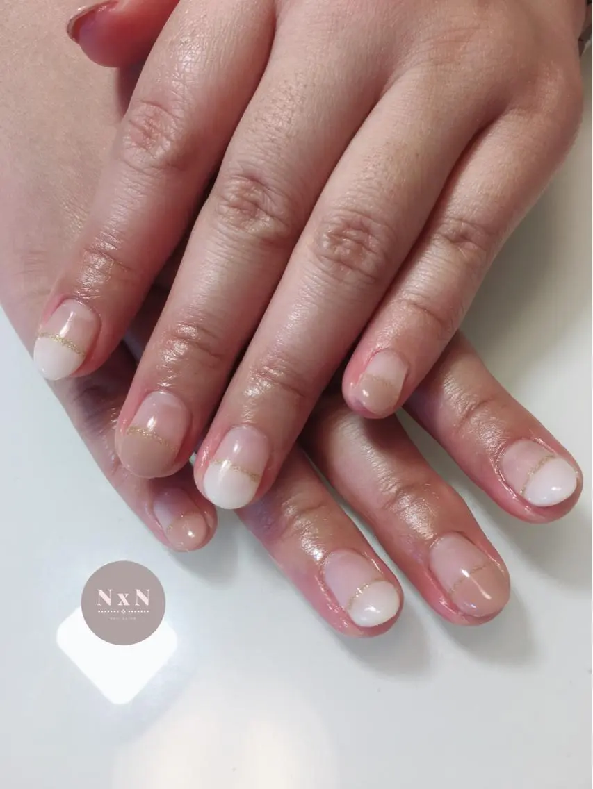 ネイル フレンチネイル ジェルネイル オフィスネイル ぷっくりネイル ハンドネイル nail salon N×Nのネイルデザイン