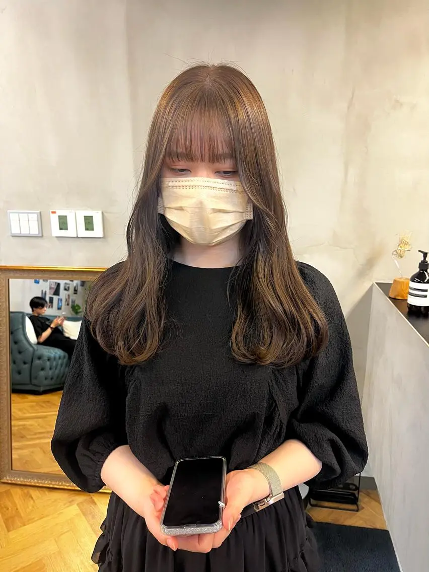 ロング カラー ヘアアレンジ ベージュカラー ブリーチ ダブルカラー ブリーチなしカラー カット ヘアカラー ena/ブリーチなし 透明感・レイヤー🎀のヘアスタイル