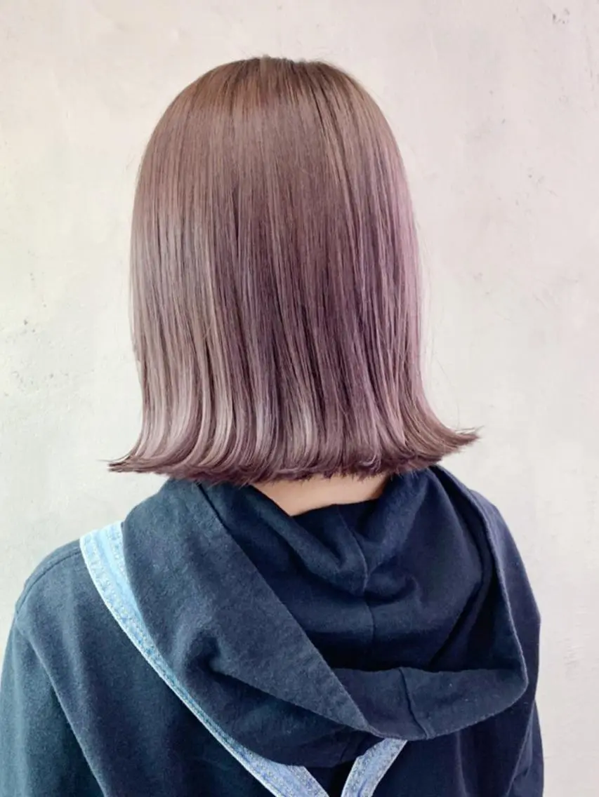 ミディアム カラー パーマ ヘアアレンジ ラベンダーカラー ボブ ITbyALBUM 浦和店のヘアスタイル
