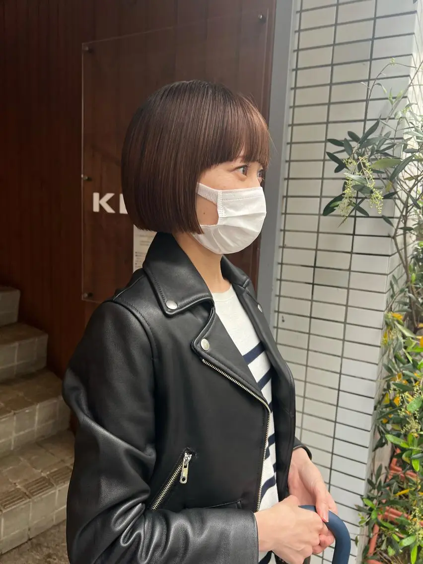 ショート カラー パーマ アクアカラー ボブ 髪質改善 トリートメント カット ヘアカラー ヘッドスパ 秋山 聡子のヘアスタイル