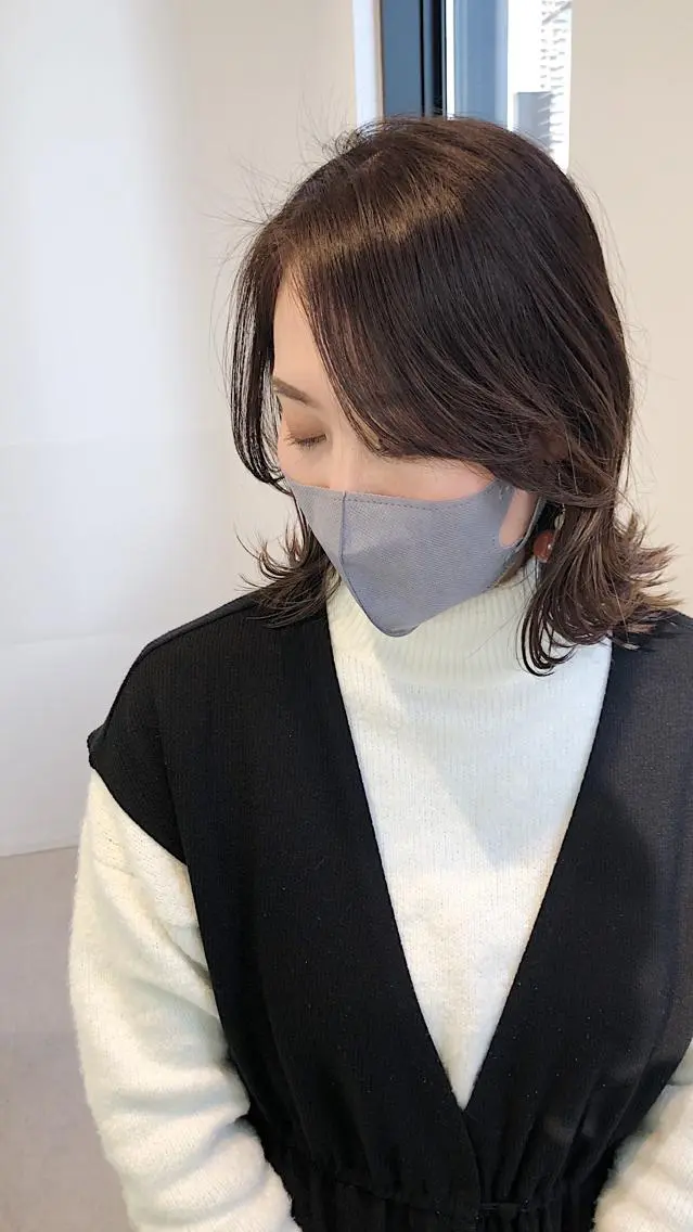 ミディアム カラー レイヤーカット カット ヘアカラー トリートメント 髪質改善/顔まわり 石原のヘアスタイル