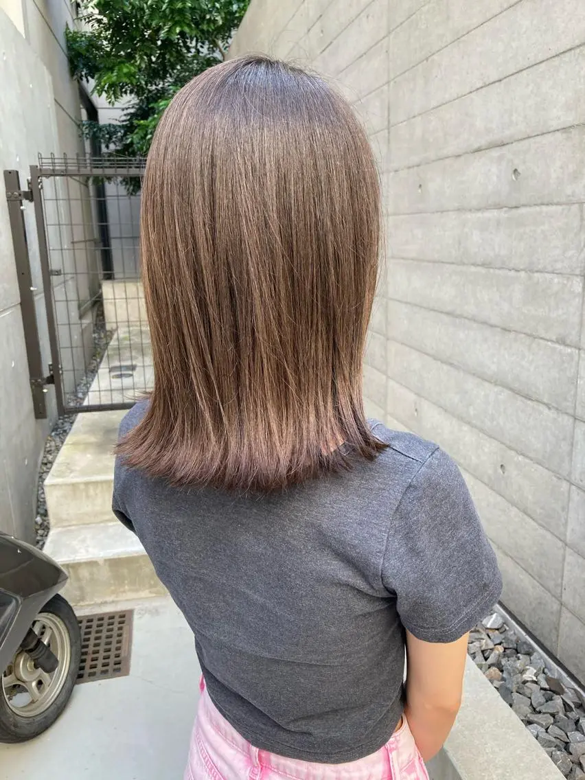 ミディアム カット ヘアカラー トリートメント ✨色持ちの良い艶 カラー✨蟹江真世のヘアスタイル