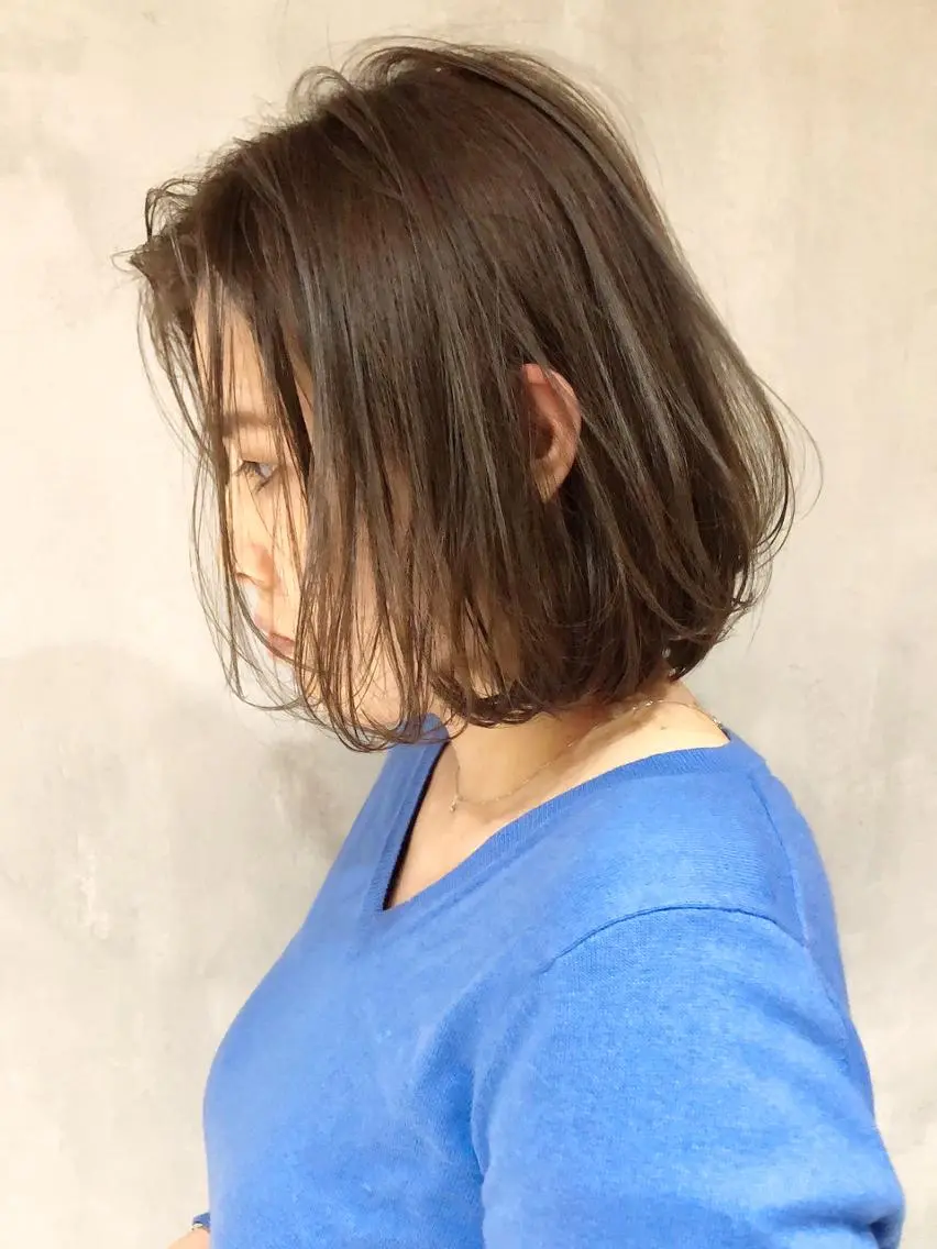 ショート カラー パーマ ヘアアレンジ ラベンダーカラー ボブ ITbyALBUM 中野店のヘアスタイル