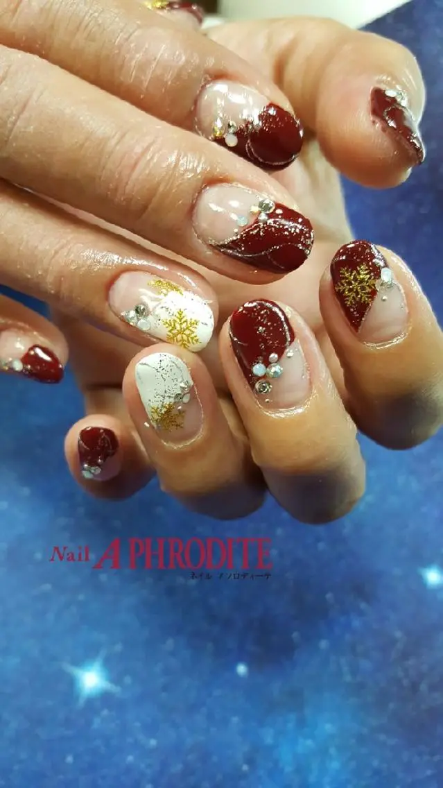 ネイル 冬ネイル クリスマス Nail Aphroditeのネイルデザイン