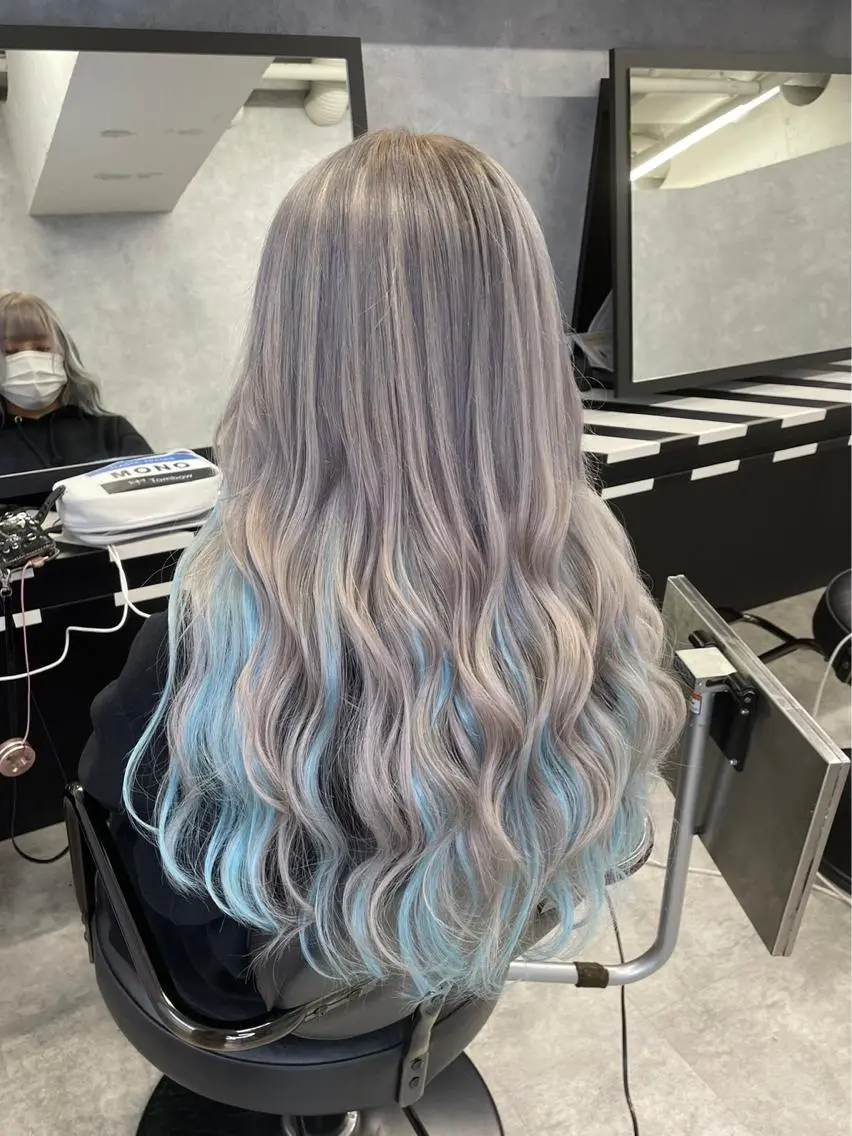 ミディアム カラー ヘアアレンジ メンズ メンズバレイヤージュ メンズブリーチ メンズハイトーン バレイヤージュ ブリーチ Cielro/ダブル カラー/西田咲希のヘアスタイル