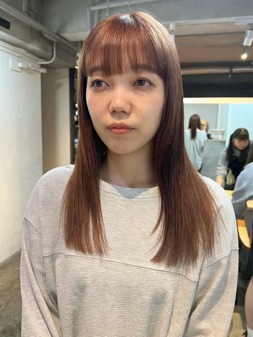セミロング カラー トリートメント 酸熱トリートメント カット ヘアカラー トリートメント 東のりか/ハイトーン ブリーチカラー/ボブのヘアスタイル