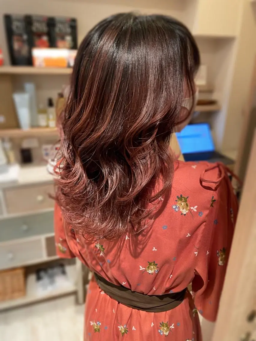 セミロング カラー カット ヘアカラー トリートメント 清水 有実子のヘアスタイル
