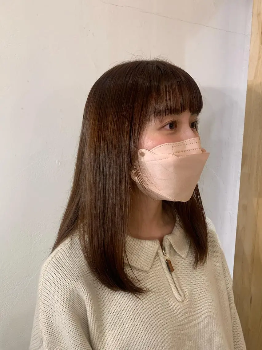カラー ブラウンカラー ピンクカラー 小西 美帆のヘアスタイル