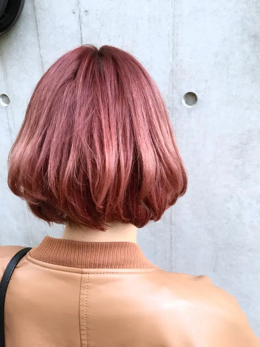 ショート カラー ピンクカラー ヘアカラー トリートメント ✨髪質改善縮毛矯正✨ 宇田川修平のヘアスタイル
