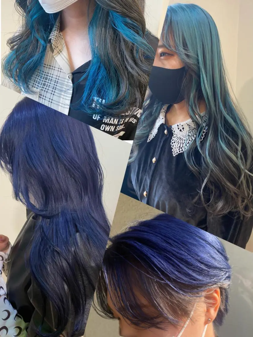 セミロング カラー パーマ ヘアアレンジ メンズ キッズ ネイル マツエク・マツパ メンズブリーチ メンズハイトーン メンズインナーカラー ブリーチ ブルーカラー ヘアカラー 🌈デザインヘア職人 Kaede🌈のヘアスタイル