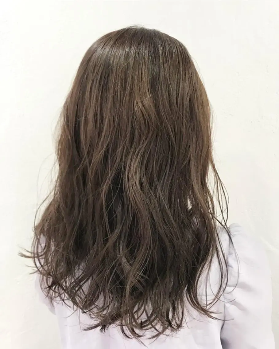 ロング カラー パーマ ヘアアレンジ マツエク・マツパ アッシュ ラベンダーカラー ラベンダーアッシュ 韓国ヘア/レイヤー /透明感カラー❤️のヘアスタイル